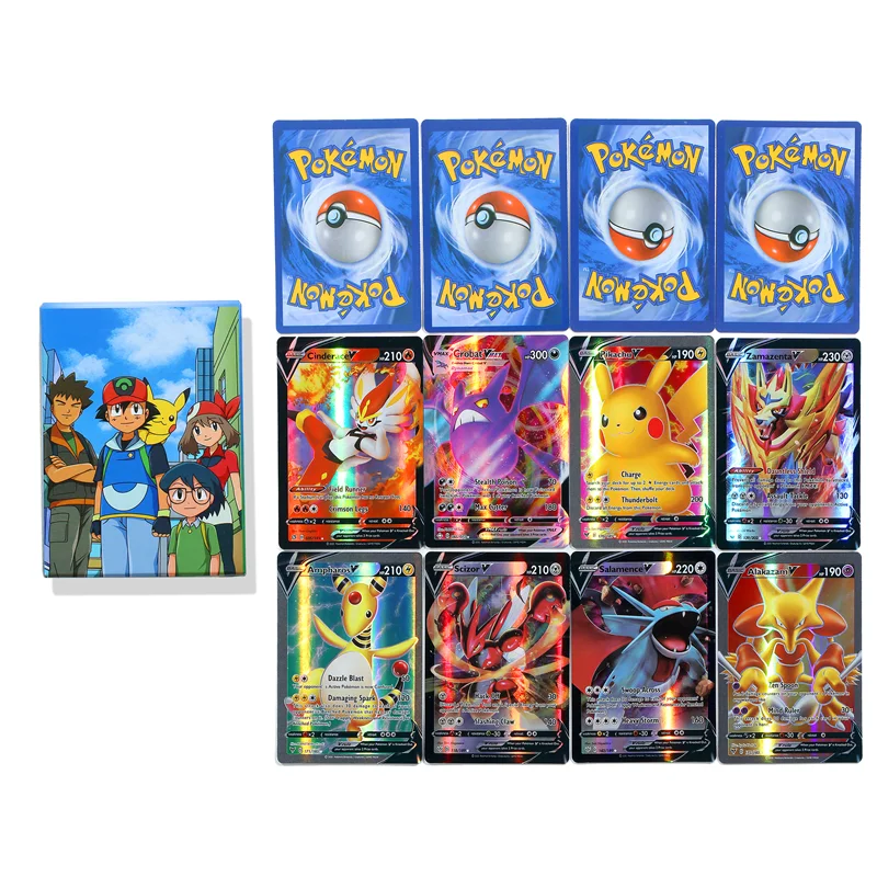 100 Sheets Pokemon Cards Vmax EX GX Energy Card No Repetition Exceed Evolution Charizard Full Flash Card Multiple People Battle - Image 2