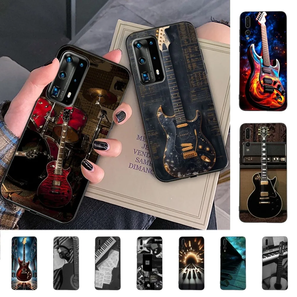 Music Instrument Guitar Piano Phone Case For Huawei P 8 9 10 20 30 40 50 Pro Lite Psmart Honor 10 Lite 70 Mate 20lite