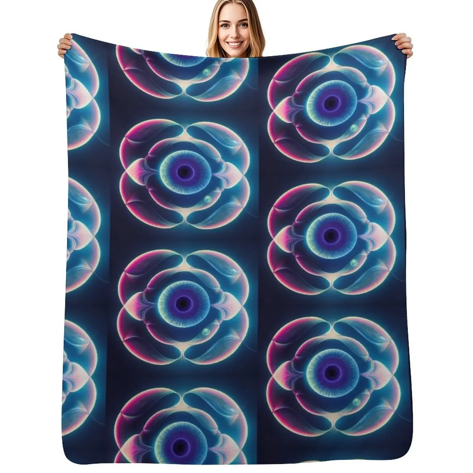 

Sacred Geometry Hologram Throw Blanket Designers For Decorative Sofa Polar Soft Plaid Blanket