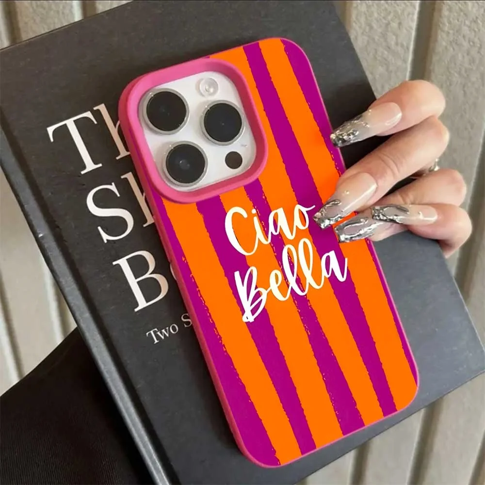 Boho Vibes Ciao Bella Handyhülle für iPhone 17 16 15 14 13 12 11 Pro Max 16 15 Plus XR Silikon Matt Weich Stoßfest – Detail 11