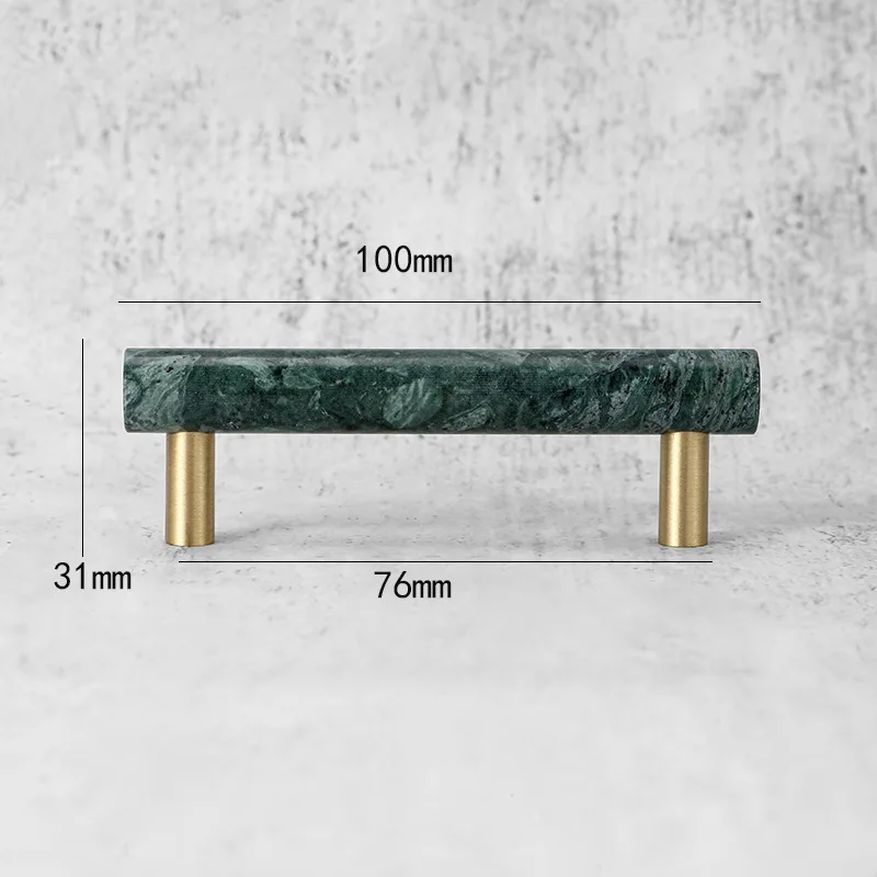 Kitchen Cupboard Door Pulls Furniture Handle Dresser knob Hardware Natural Marble + brass T Bar Cabinet handle and Knobs