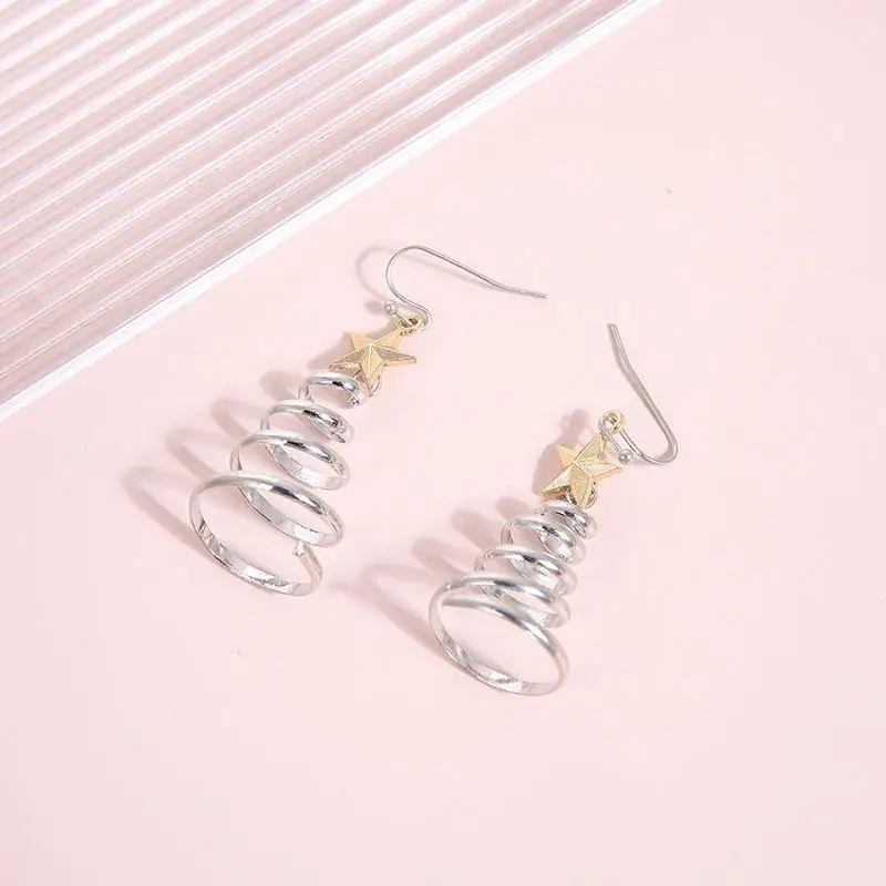 سلسلة عيد الميلاد البسيطة المتقدمة الدورية شجرة عيد الميلاد ستار قلادة الأقراط النسائية الإبداعية شخصية فتاة الهدايا