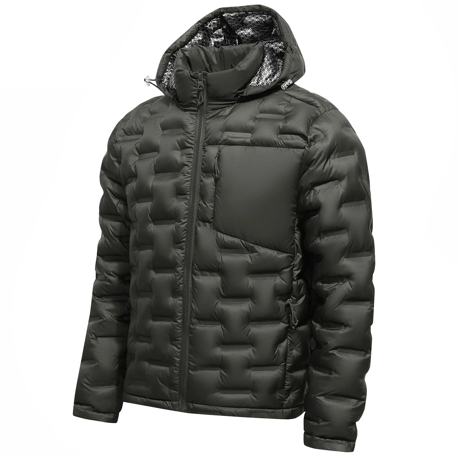 Men Hooded Lightweight Down Jackets New Fashion Multi Grid Casual Parkas Male Slim Fit Warm Coats Trendy Winter Parkas Size 4XL