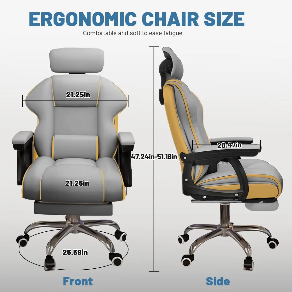 Executive Computer Chair Home Office Desk Chair,Adjustable Angle, Ergonomic Adjustable Height PU Leather Chairs with Cushions