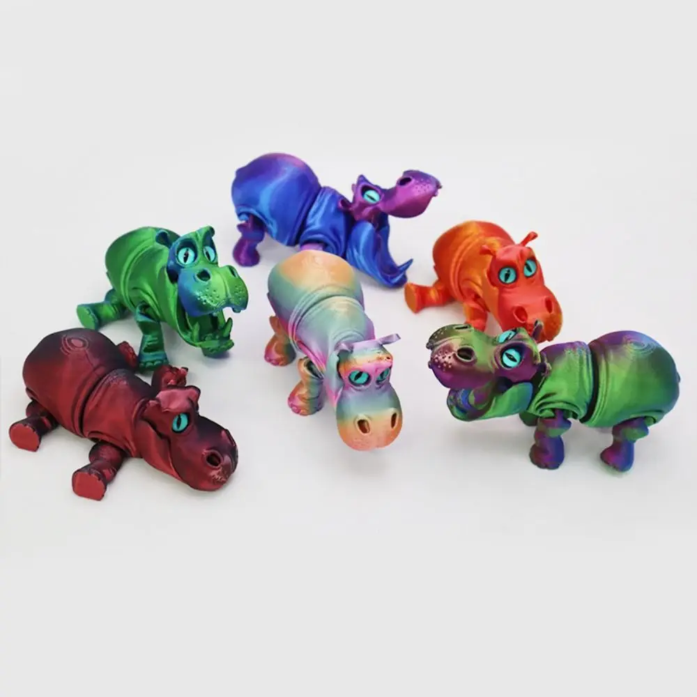 

PLA бегемот украшения для рукоделия многошарнирные сенсорные 3D печатные фигурки бегемота реалистичные животные забавные