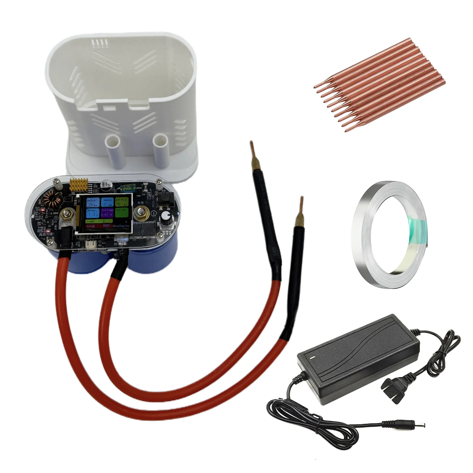 

14kw 2400A high current double super capacitor spot welding machine | 6V intelligent digital display lithium battery welding