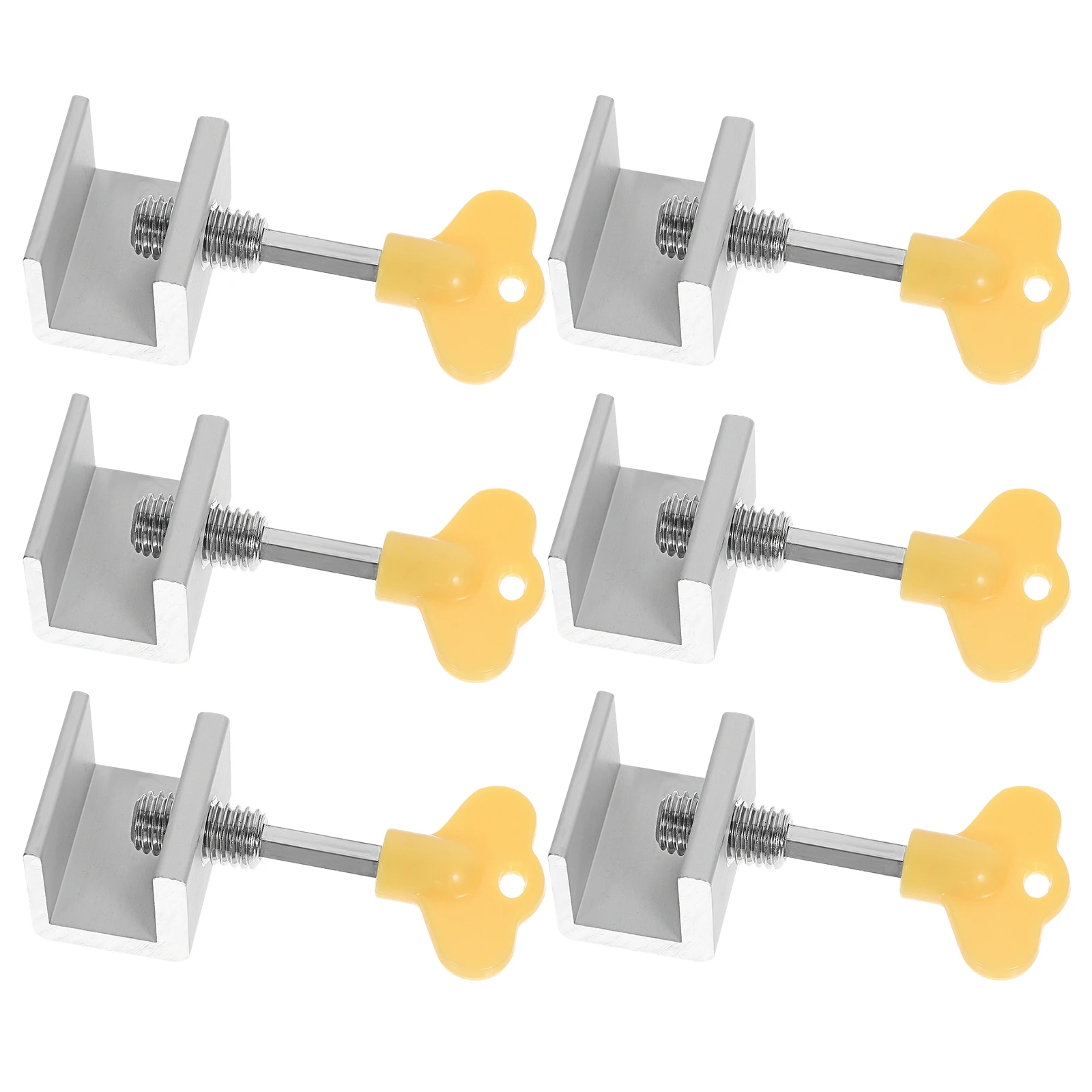 

6pcs Sliding Window Locks Aluminum Frame Reusable Stainless Steel Key Prevents Theft Child Safety Bedroom Air Conditioner