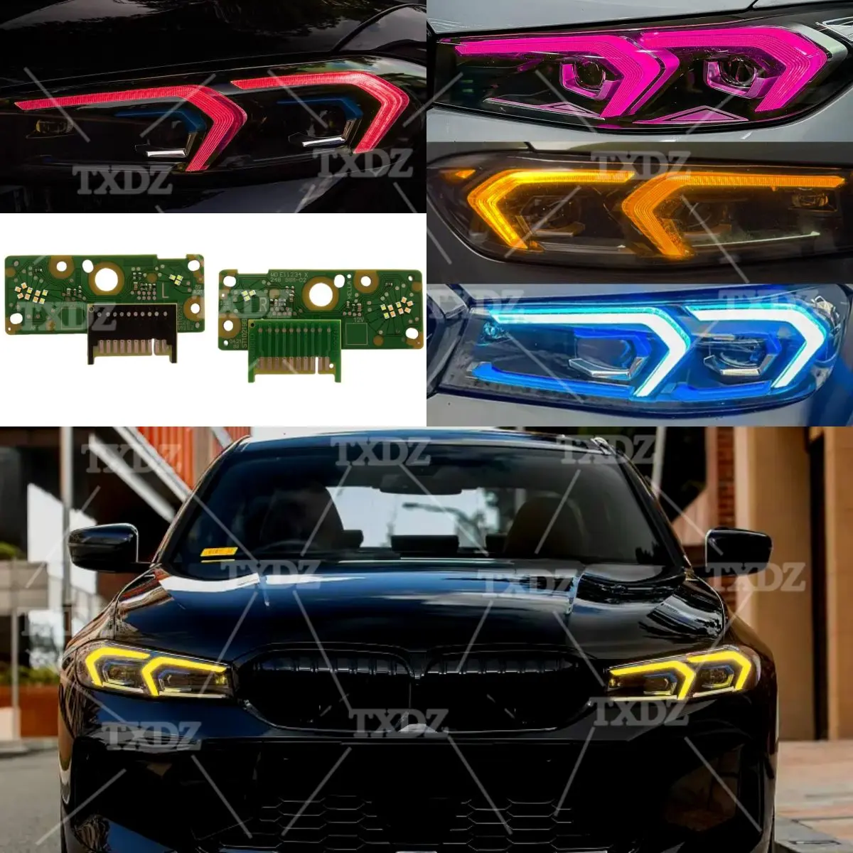 

Светодиодные платы Non-RGB Angel Eye DRL для BMW 3 серии 2023-2025 G20 LCI 320i 330e M340i, дневные ходовые огни