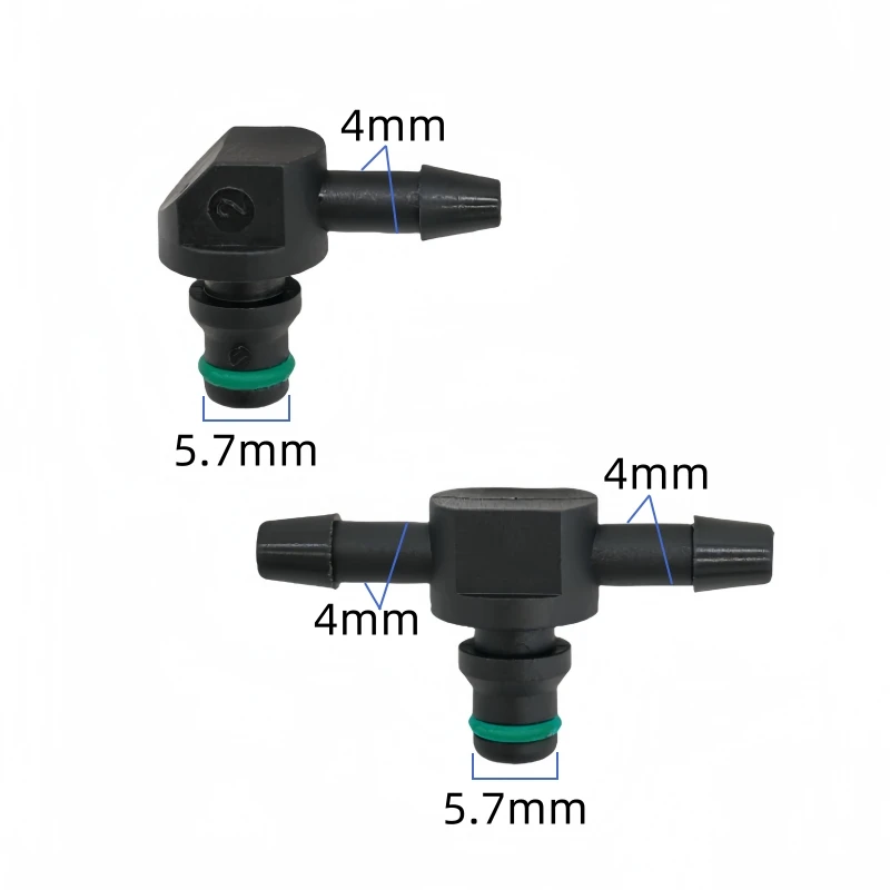 L and T type Rail Injector Return Oil Backflow Pipe Connector Plastic Tee connector for Bosch 110 Series Injector 2pcs a lot
