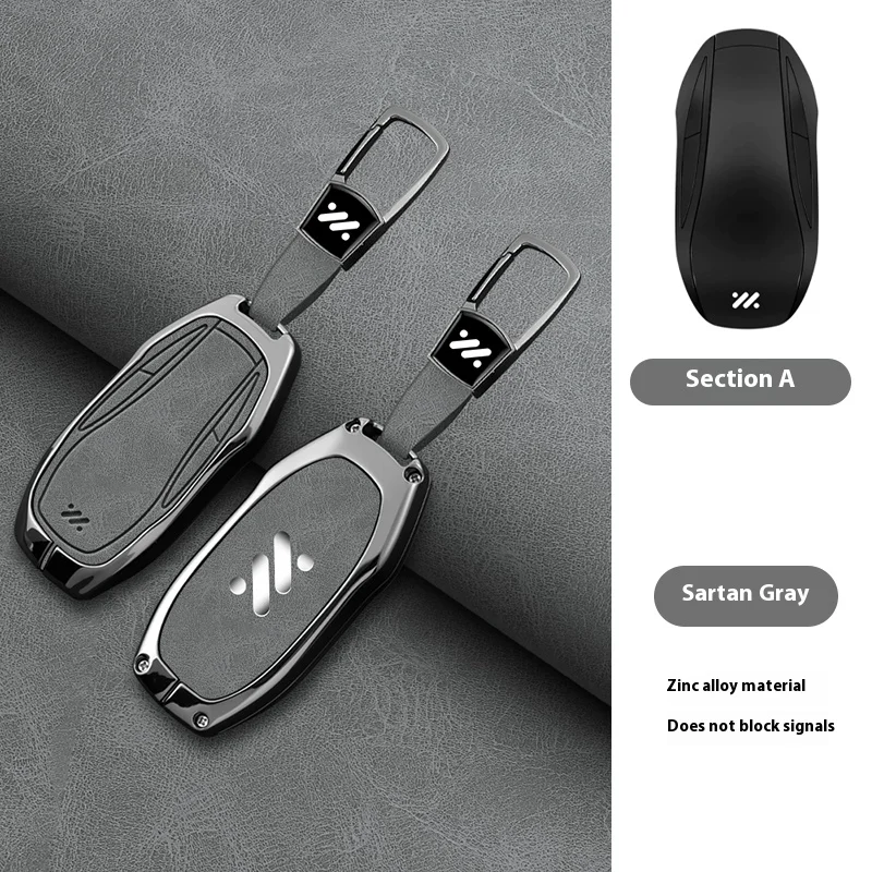 Car Smart Key Case Cover Bag For IM Zhiji L7 LS7 L6 LS6 Zinc Alloy Leather Protector Holder Shell Keychain Styling Accessories