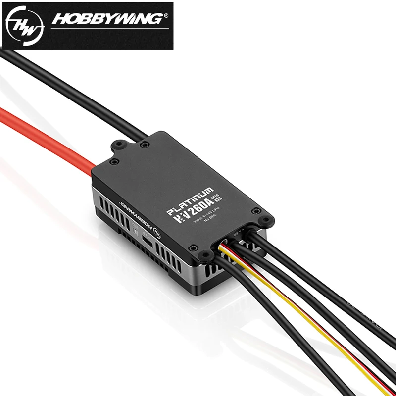 Hobbywing 260A แพลทินัม HV sbec/Opto V2 6-14S Lipo 260A-400A ไร้แปรง ESC สำหรับเฮลิคอปเตอร์ไฟฟ้าระดับ700-800 FIXED-Wing