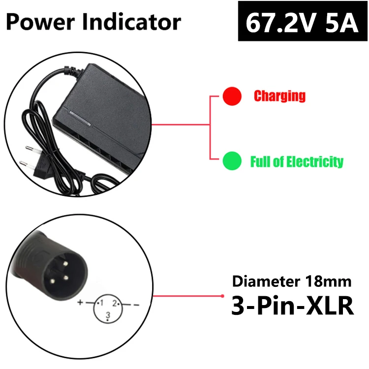 36 V/48 V/60 V/72 V 5A/2A Oplader Li-ion Batterij Elektrische Fiets Oplader 42 V/54.6 V/67.2 V/84 V 5A/2A Elektrische Scooter E-Bike Oplader