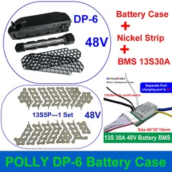 POLLY DP-6 Battery Case 36V 48V 52V Parts Fit 70PCS 18650 Cell Empty Box Nickel Strip 10S 13S 14S 30A BMS for DIY DP6 Battery
