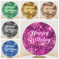 Round Backdrop For Birthday Party Shining Custom Adult Baby Shower Party Circle Photography Background Decor Photo Studio Props