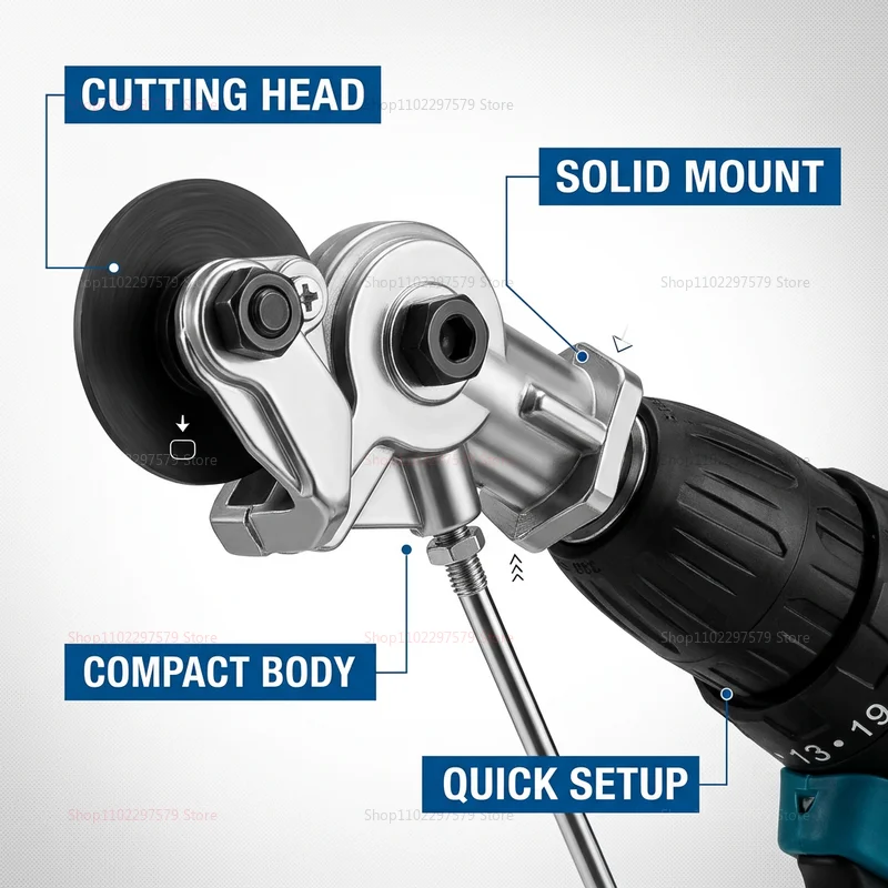 Electric Drill Refitting Plate Shears Effortlessly Cut Through Stainless Steel,Aluminum & Iron Sheet with This Cutter Attachment