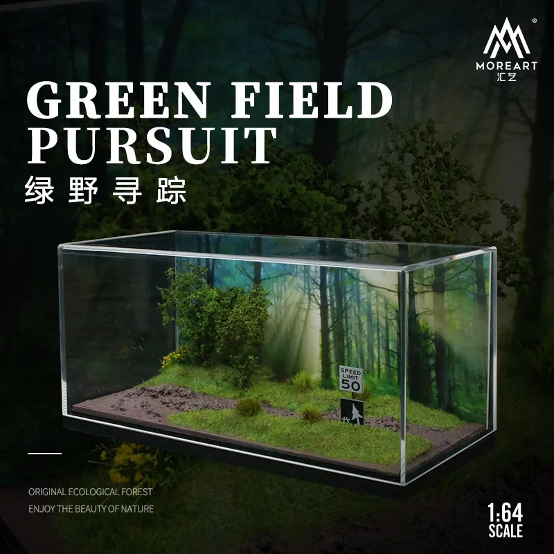 

Moreart 1:64 Car Model, Green Pursuit Forest Scene Simulation, Car Model, Parking Lot