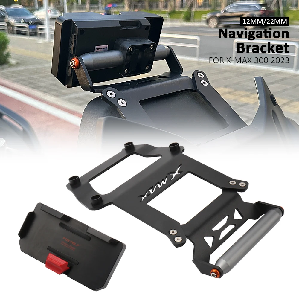 Motorcycle GPS Phone Holder USB Wireless Charger Navigation Bracket Mount Stand For Yamaha X-MAX Xmax 300 XMAX300 X-max300 2023