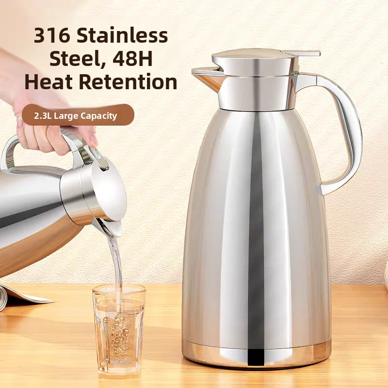 

Большая емкость из нержавеющей стали 36, изолированный горшок для воды для домашнего использования, пылезащитная бутылка для горячей воды, европейский термопот для офиса