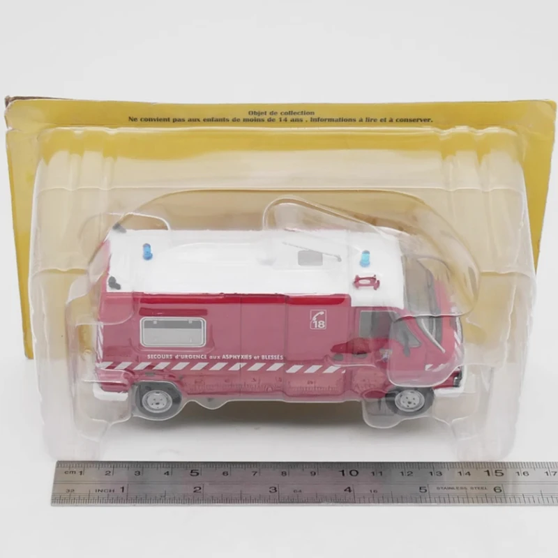 IXO Diecast escala 1:43 maestro motor de bomberos francés coche en miniatura de aleación roja colección clásica decoración niño regalo juguetes exhibición estática