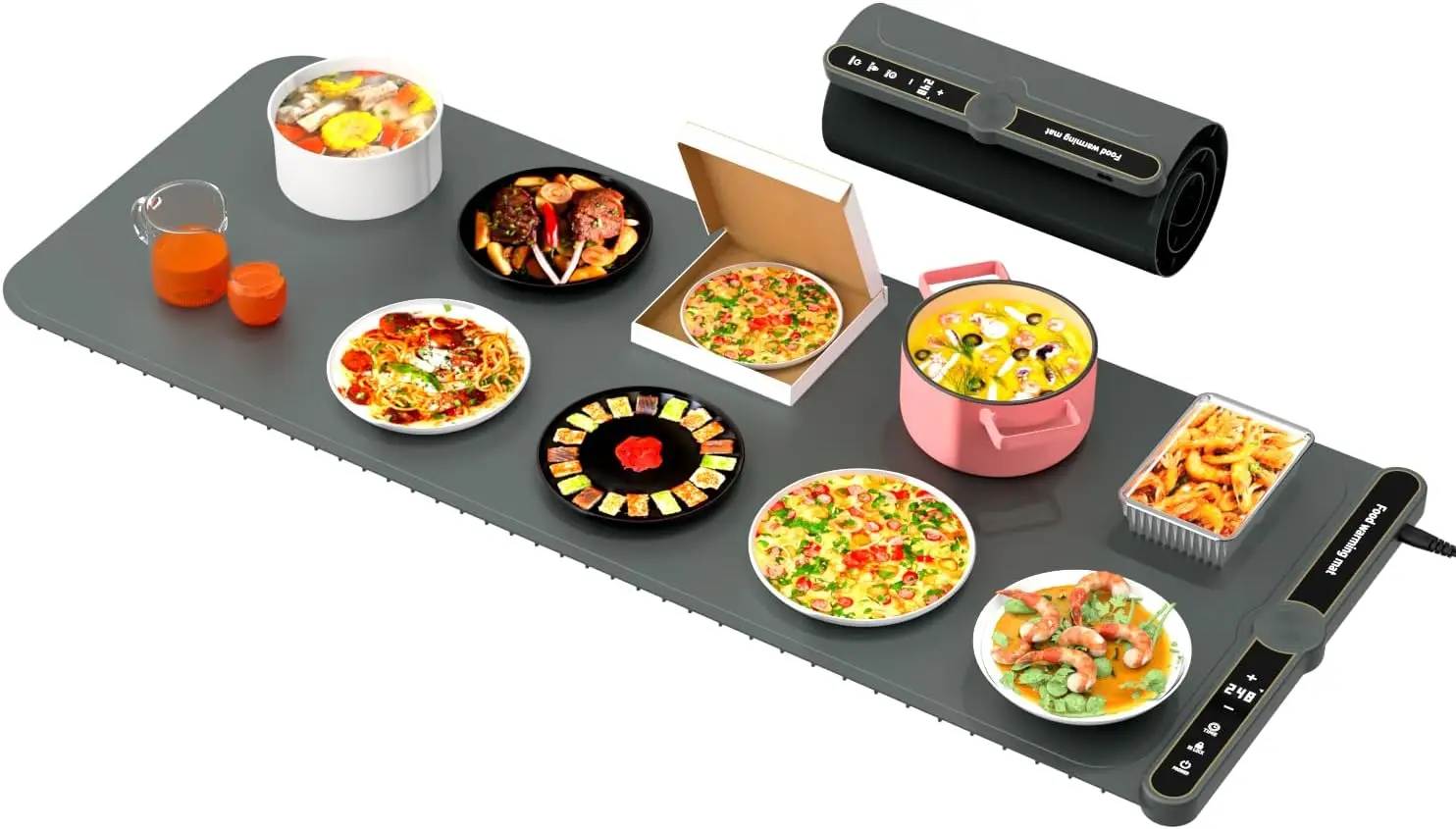 

Extra Large Warming Mat for Food XXL:40”X15” Soft Electronic Food Warmers for Parties Buffet Silicone Food Warming Mat 6