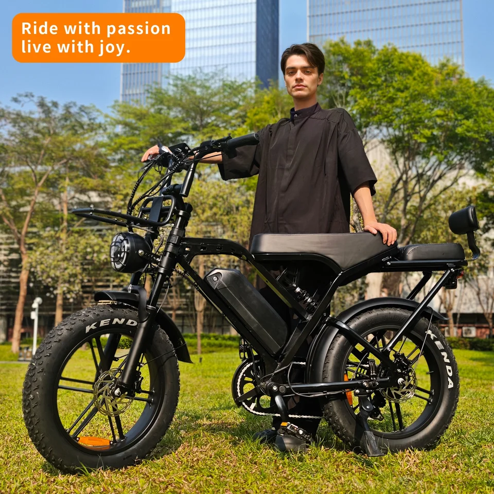 X80 Pro Adult Ebike 1000W Motor 48V 15Ah Large Capacity Battery 20 inch All Terrain Fat Tire Hydraulic Brake 7-speed Transmission Front and Rear Suspension Range 50-60 km Urban Commuter Mountain Off Road Snow Beach Bike image 3