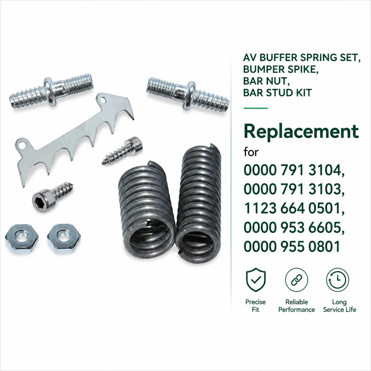 Bumper Spike Bar Stud Nut Kit For Stihl MS171 MS181, Replace OEM 1123 664 0501 0000 791 3104 0000 791 3103 Chainsaw Tune Up Kit