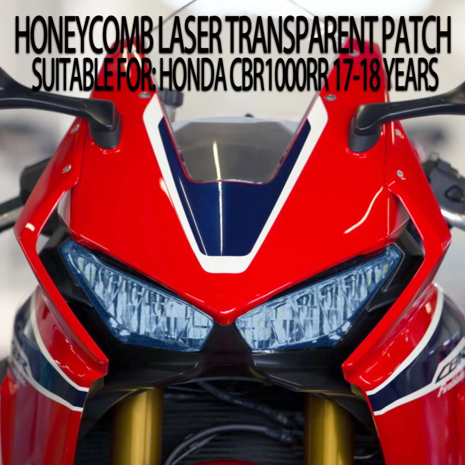 

For Honda CBR1000RR 17-18 Years Headlight Decorative Honeycomb Laser Light Protector