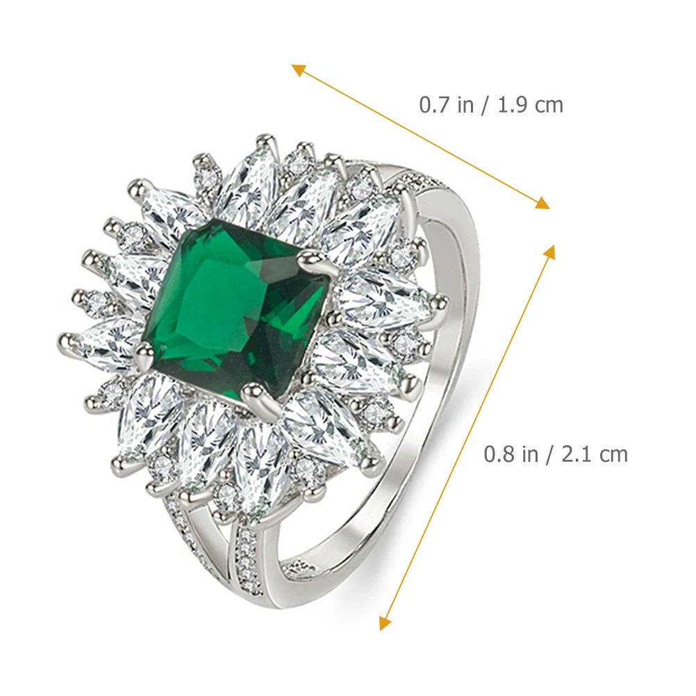 

Emerald Ring Elegant Copper Jewelry Fine Workmanship Stylish for Wedding Banquet Christmas Festival Engagement Rings