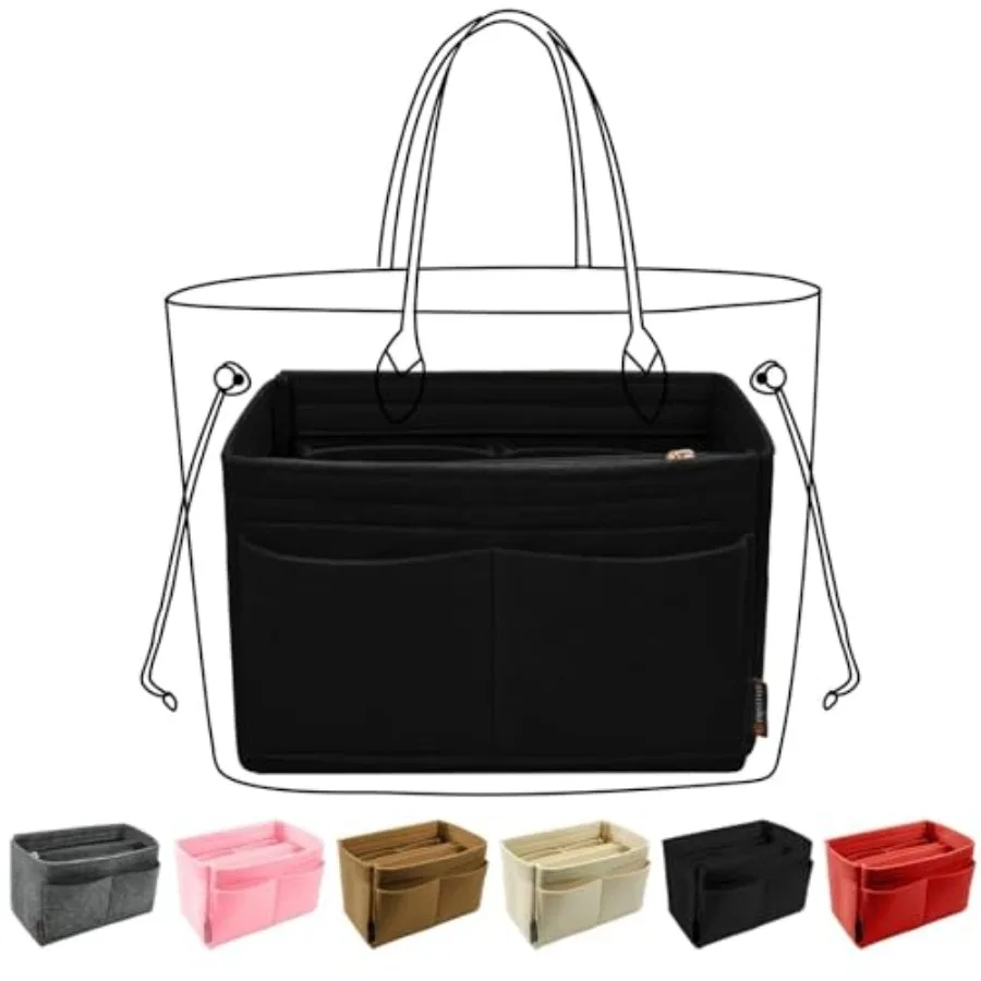 Purse Organizer Insert, Felt Tote Bag Organizer Insert with 5 Sizes, Handbag Dividers for Inside Purse, Compatible with Longcha