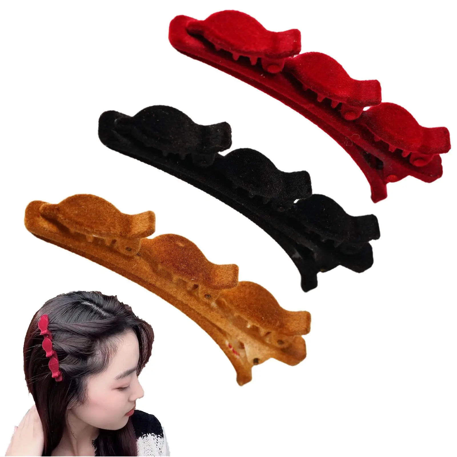 

Double Layer Flocked Bangs Hair Clip Women Cute Twist Barrettes Alice Accessories Hairgrip Plait Hair Hairpins Braided Y5Z1