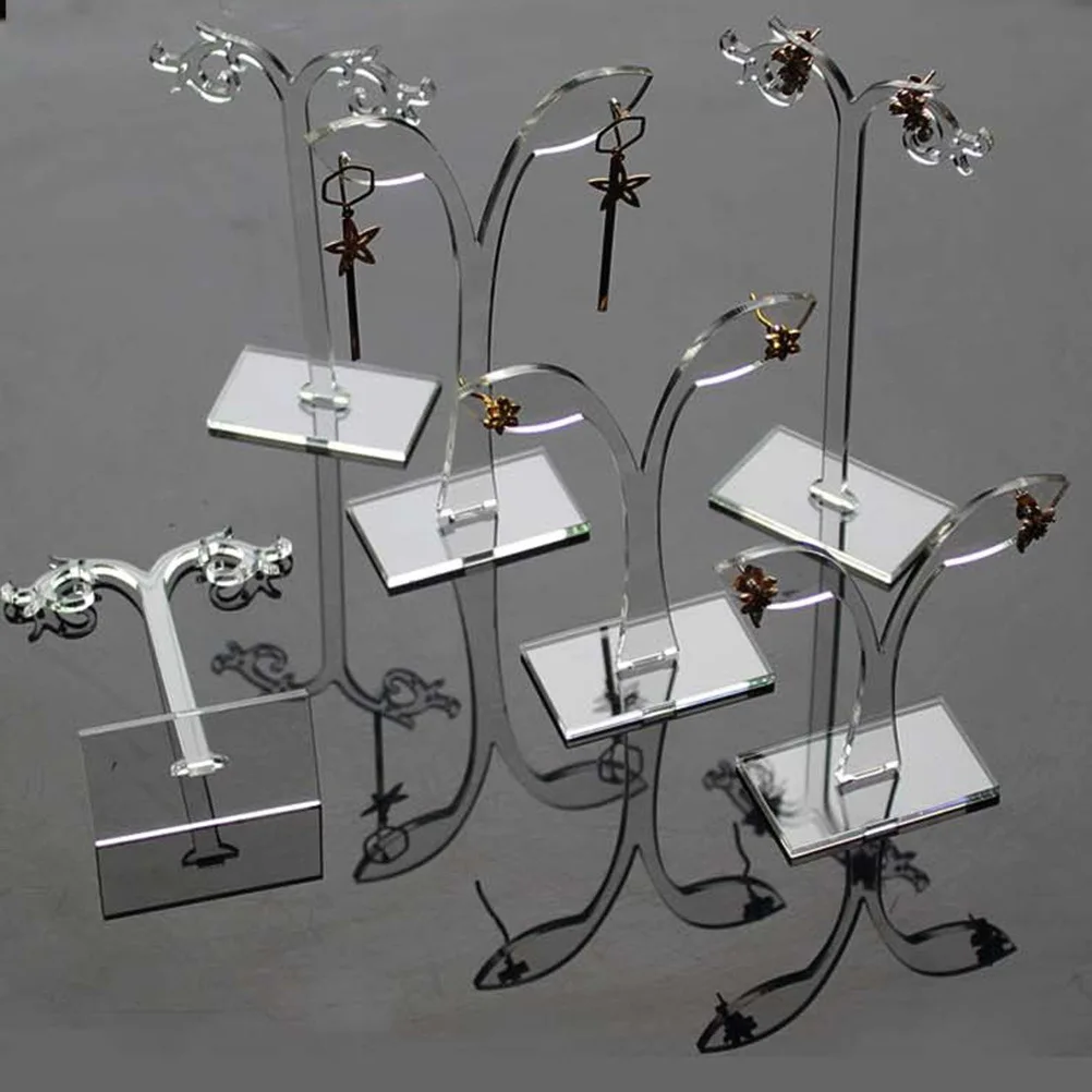 

5 шт. прочные акриловые стойки для сережек шикарные резные подставки в форме листа для хранения ювелирных изделий украшения дома акриловые стеллажи для выставки товаров