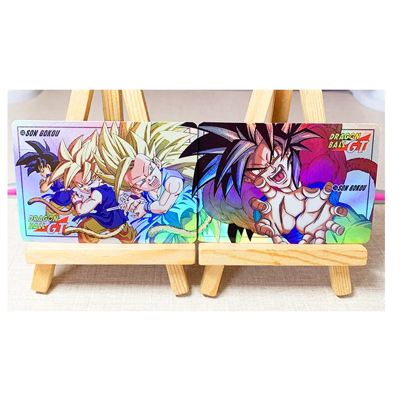 2pcs/set Dragon Ball Z GT Refraction Process Super Saiyan Heroes Battle Card Ultra Instinct Goku Vegeta Game Collection Cards