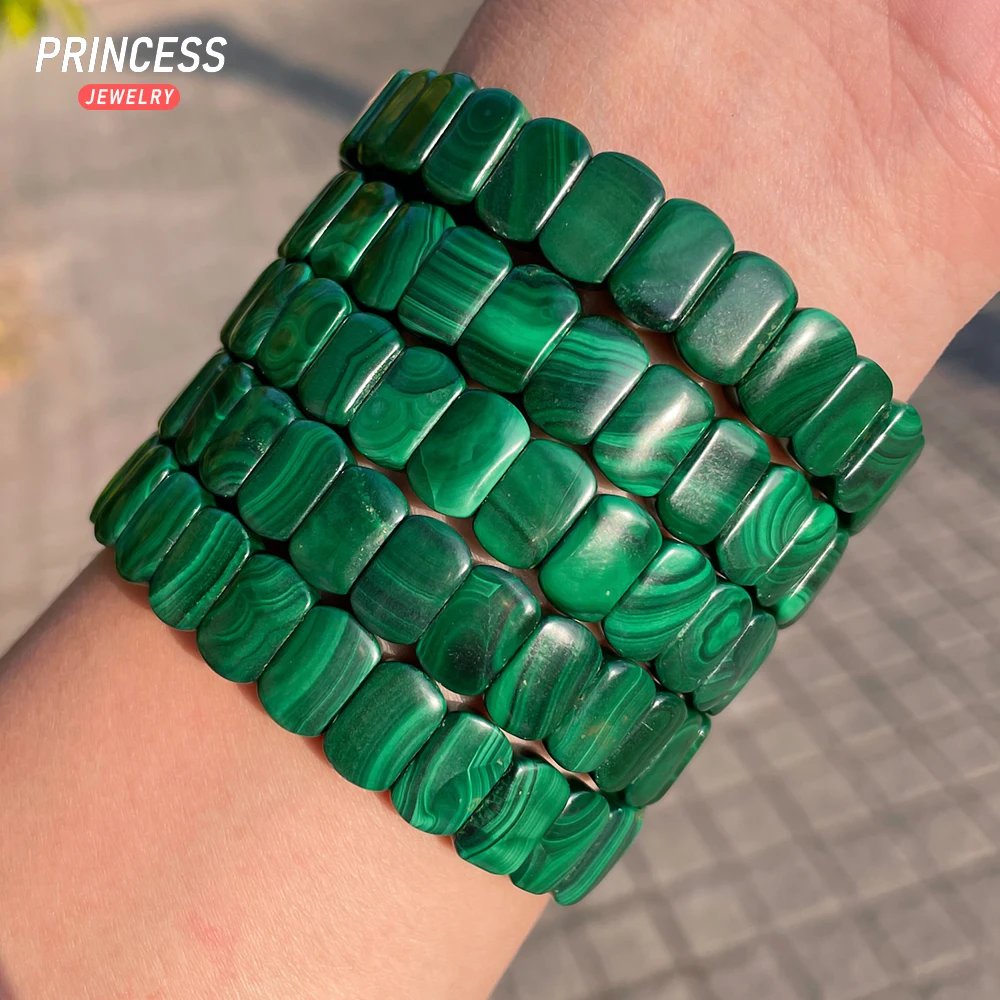 

Natural A++ Malachite Bangle 7*11mm Natural Stone Beads Bracelet for Men and Women Valentine's Day Gift