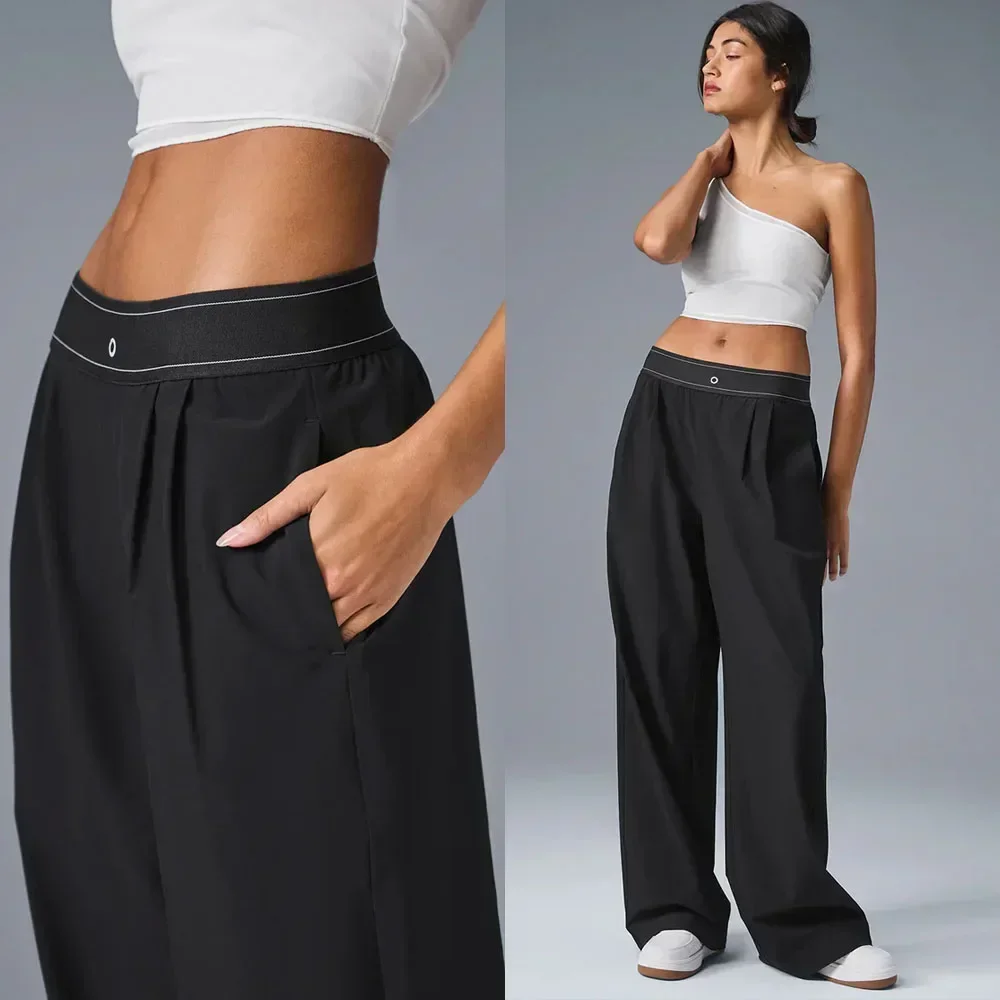 Al Sweatpants النساء بانت الترفيه في الهواء الطلق تسلق الجبال الرياضة عالية الخصر مستقيم مرونة السراويل مريحة فضفاضة اليوغا السراويل