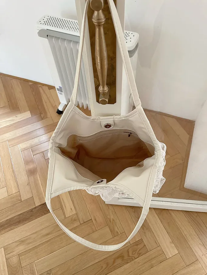 Summer Casual Vacation Fairy Lace Mesh Tote Bag Underarm Single Shoulder Sling Bag Large Capacity Commuting Women's Handbag Bag