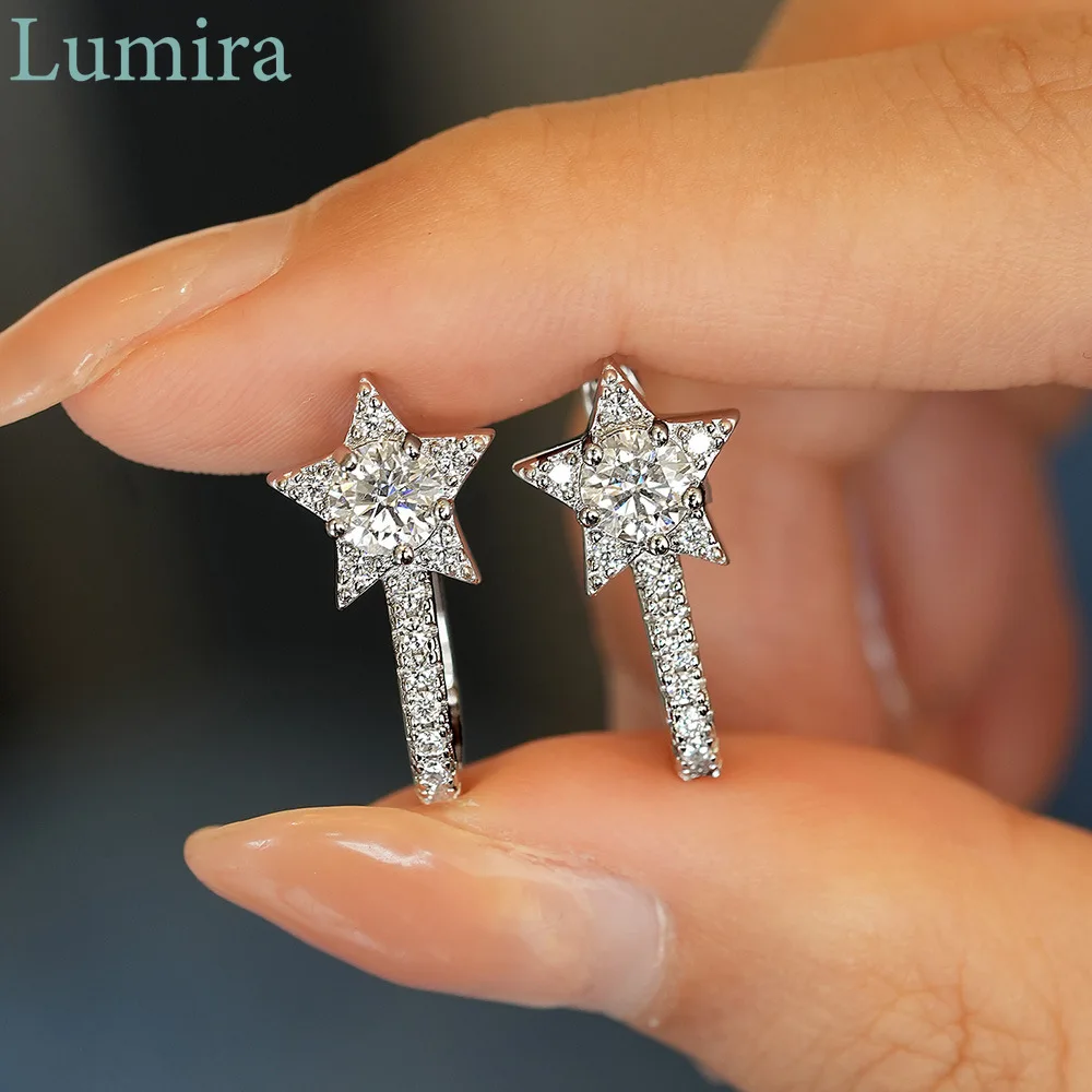 

Lumira Platinum PT950 Star Tassel Moissanite Earrings Unisex Fashion D-Color Moissanite Ear Jewelry