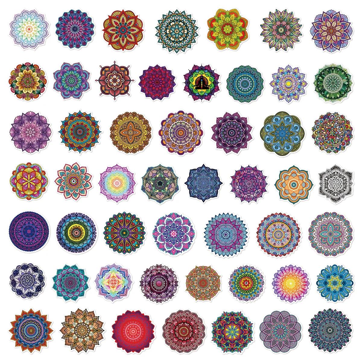 10/30/50PCS New Popular Cartoon Mandala Flower Sticker Pack Skateboard Guitar Decoration DIY Laptop Waterproof Graffiti Wholesal