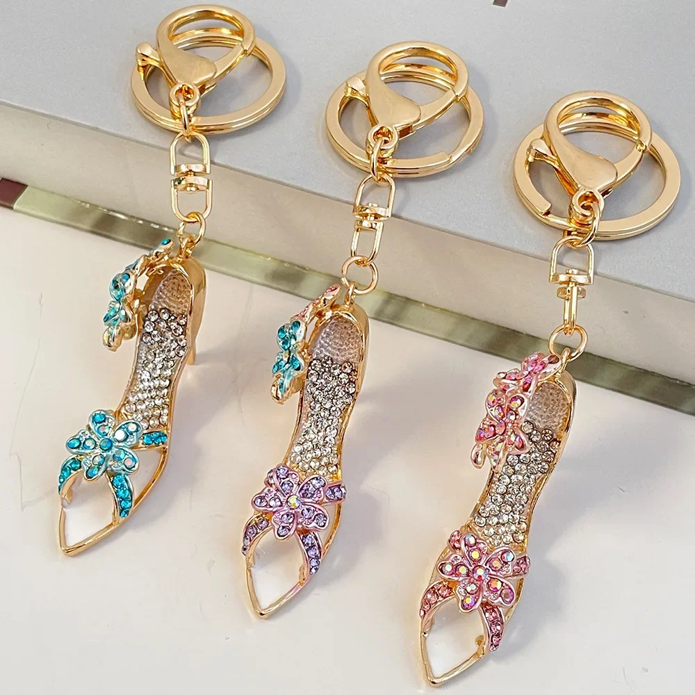 European 2024 New Personality Elegant Fashion Key Chain Colorful High Heels Keychains Car Keyring Charms Women Bags Accessories