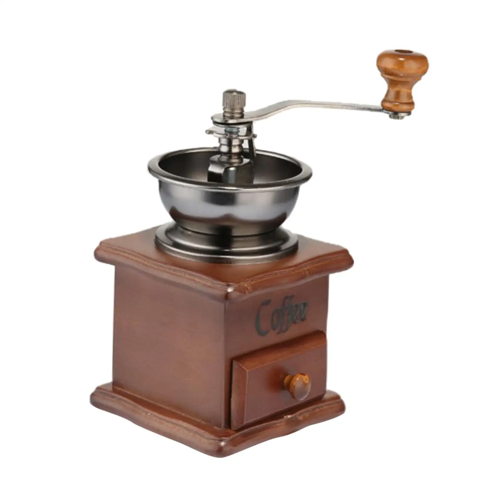 Vintage-Stil Getreide mühle Handkurbel mit Schublade Holz bohnen mahlen manuellen Kaffee