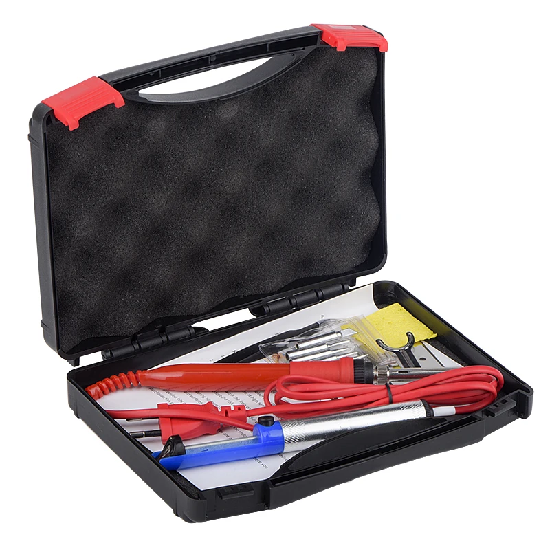 JCD Adjustable Temperature LCD Soldering iron kit box 110V 220V 80W Solder welding tools soldering tips Desoldering Pump Heater