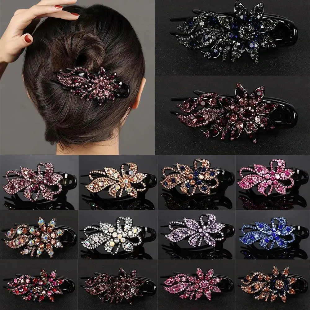 1pcs Ponytail Headwear Duckbill Hair Hair Accessories Hair Claws Hairgrip Duckbill Clip Rhinestone Hairpin Women Hair Clips