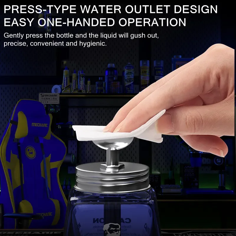 MECHANIC GL-NXT 150ml Press Type Glass Alcohol Bottle Microporous Push-Type Anti-Spray Anti-clogging Liquid Dispenser Bottle