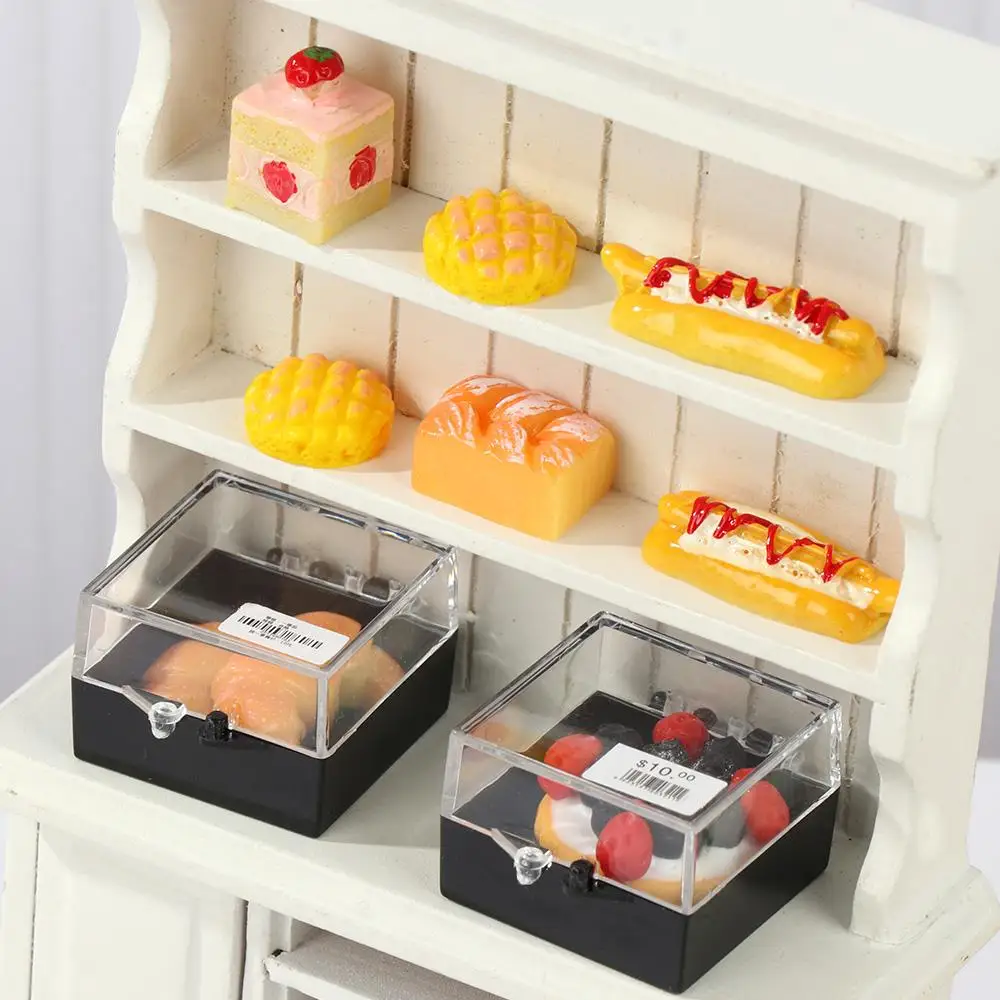 1:12 Scale Miniature Boxed Bread Dollhouse Cake Simulation Food Doll Accessories Scene Model Kitchen Toy Playing House Gift Toy