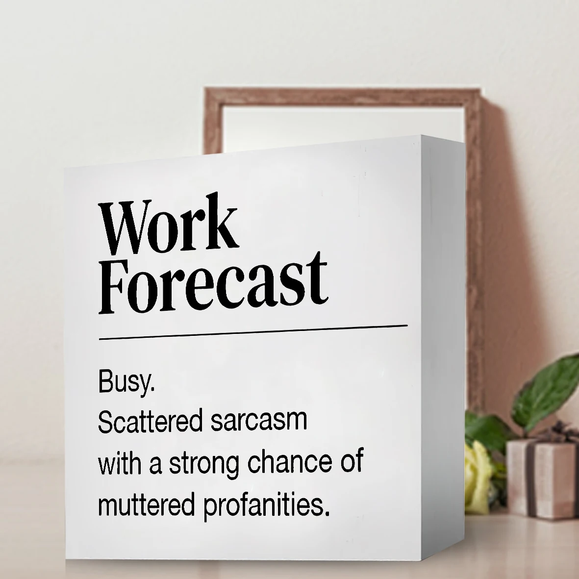 [علامة خشبية مضحكة] قطعة واحدة من لافتة خشبية لتوقعات العمل المضحكة - اقتباس ساخر ليوم مشغول - ملحق مكتب مكتبي مزخرف