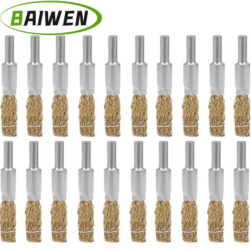 5/10/20pcs 16mm Copper Plated Steel Wire Wheels Brushes Drill Rotary Tools Engraver Grinder Polishing Metal Rust Removal Brush
