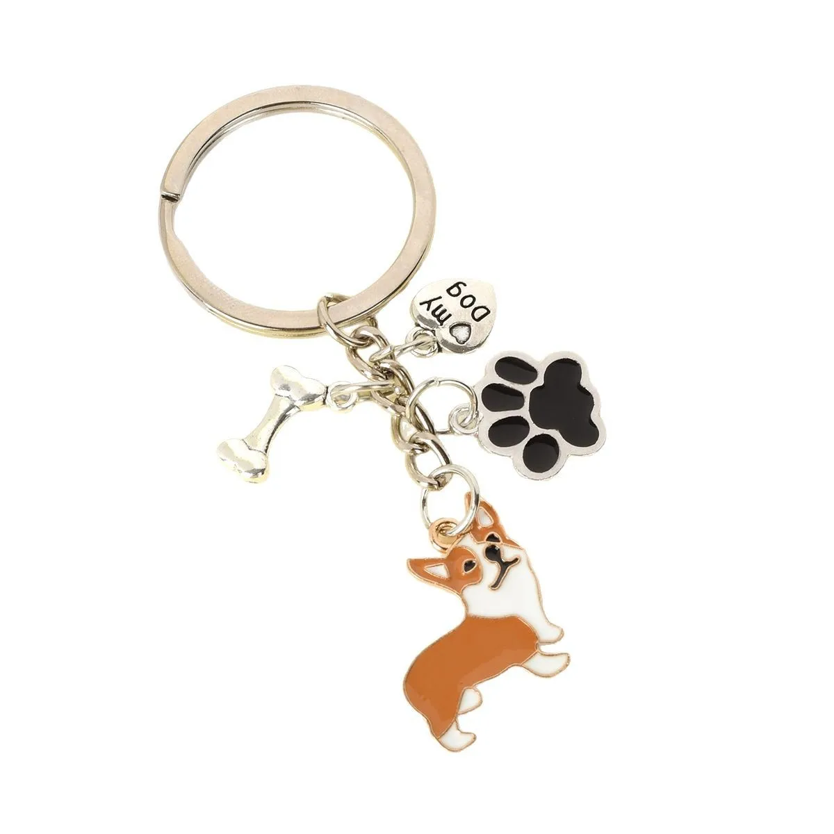 

Creative Cute Corgi Keychain Bag Pendant Dachshund Dog Accessories Funny Key Ring Pendant Girl Gift