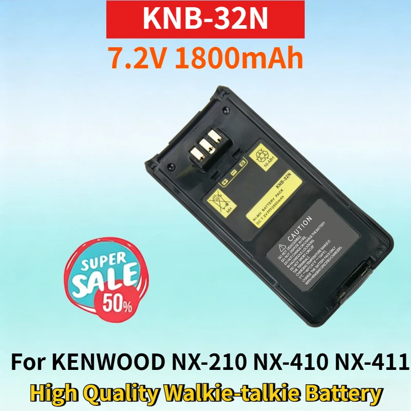 KNB-32N 7.2V 1.8Ah Rechargeable Battery for KENWOOD NX-210 NX-410 NX-411 TK-2180 TK-3180 TK-5410 TK-5210 Walkie-talkie Battery