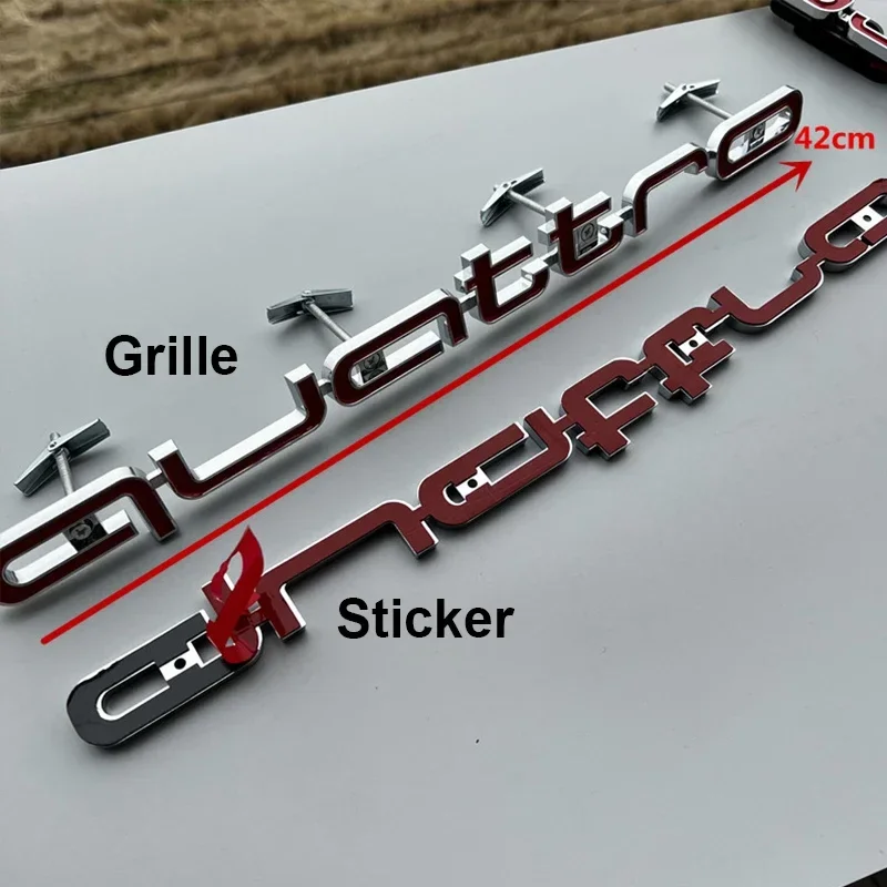 

3D ABS Sticker Car Front Grille Decor Logo Badge for Audi Quattro Emblem A3 A4 A5 A6 A6L A7 A8 Q3 Q5 Q7 S3 S4 S5 RS6 Accessories