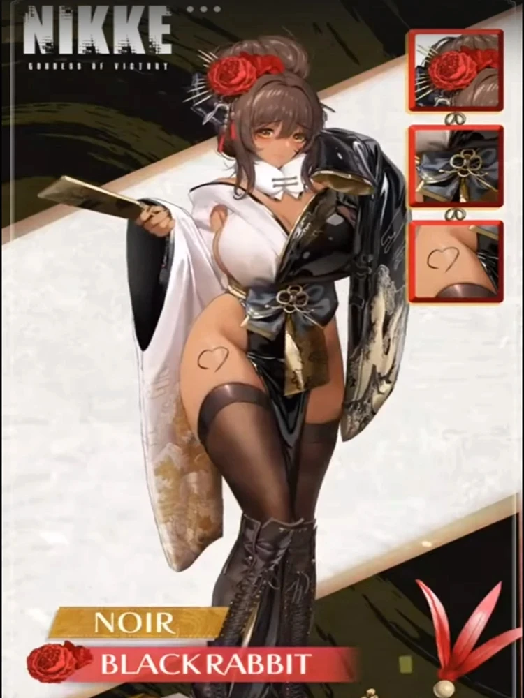 Game NIKKE The Goddess of Victory Black Noir White Blanc Rabbit Cosplay Kimono Uniform Suit Woman Socks Sexy Leather Costumes