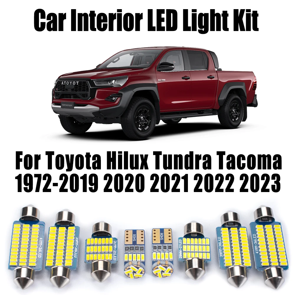 

Светодиодный комплект внутреннего освещения багажника Canbus для чтения карт для Toyota Hilux Tundra Tacoma 1972-2021 2022 2023, лампа для автомобильного номерного знака